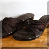 H55. Brown wedge sandals. Size 38 - $24 
